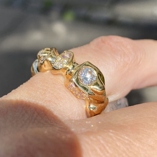 Vielsesring med diamanter #12 Kleines