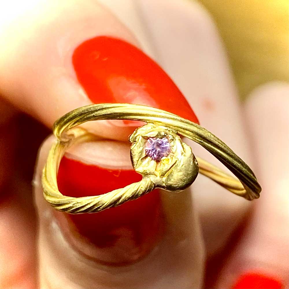 Hippie Cobra Ring med rød safir #1