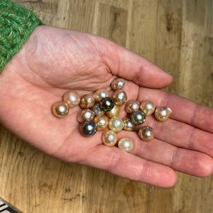 Dingle ørering med perle 14K guld - Kleines.dk